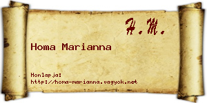 Homa Marianna névjegykártya